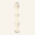 Tiered White Floor Lamp with Sculptural Skirt Shade