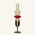 Sculptural Stacked Glass Cherry Pebble Floor Lamp