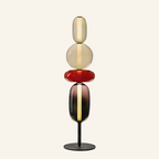 Sculptural Stacked Glass Cherry Pebble Floor Lamp